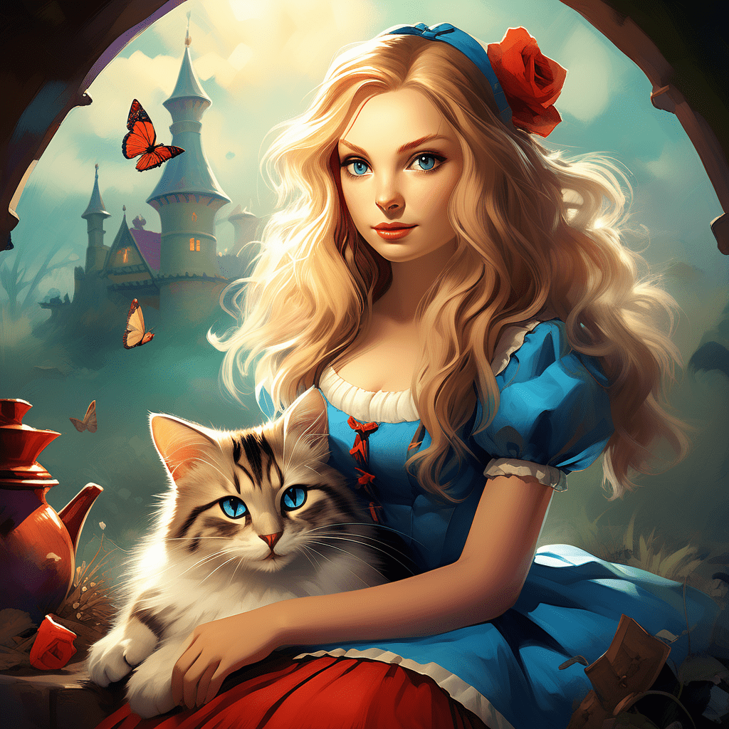 Alice in Wonderland and Cat