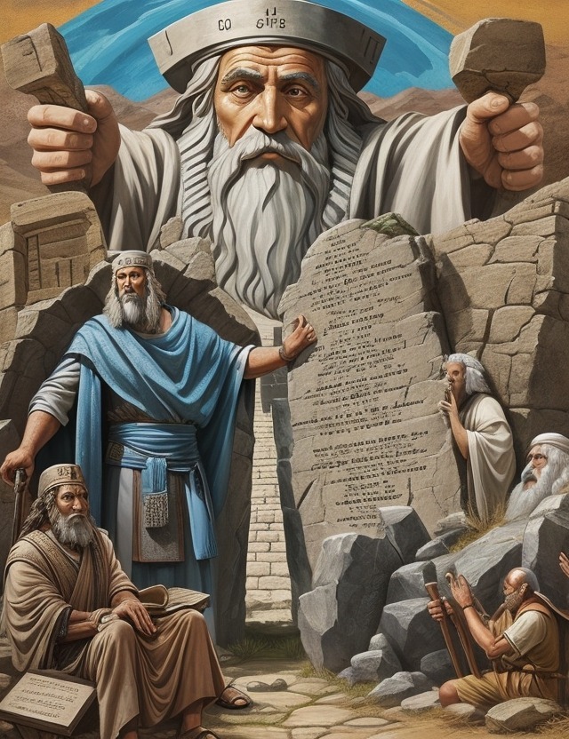 moses holding the ten commandments